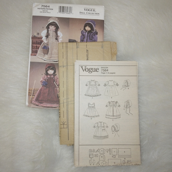VOGUE 7564 Prairie style clothing for American Girl Doll and 18 inch doll - Picture 3 of 5